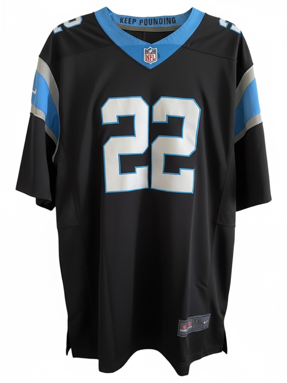 NFL Nike North Carolina Panthers Black and Light Blue McCaffrey #22 Jersey